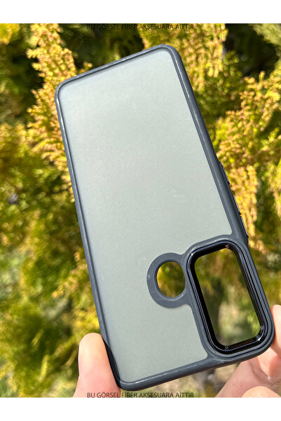 Fibaks Tecno Spark 7 - 7t Compatible Case Metal Frame Precise Button Colorful Frosted Transparent Cover