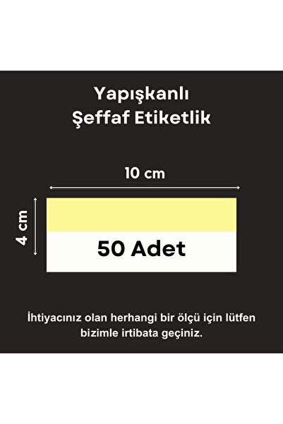 Şeffaf Etiket 50 Ad Pvc Etiketlik Yapışkanlı 10x4 Cm Raf Etiket Cebi Yapışkanlı Şeffaf Ürün Etiketliği Isimlik