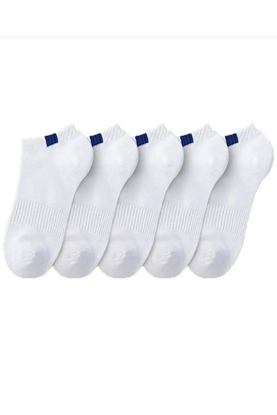 Bhk butik 5-Piece Unisex Sports Booties Socks Set - Extra Comfortable Rubber (Blue Square Rubber)