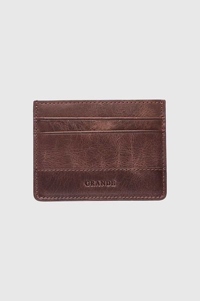 Grande 747 Model Slim Fit Γνήσιο Δερμάτινο Οριζόντια θήκη για κάρτες - Crazy Brown