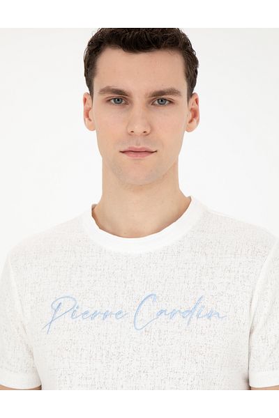 Pierre Cardin Ανδρικό λευκό μπλουζάκι Slim Fit 1857540