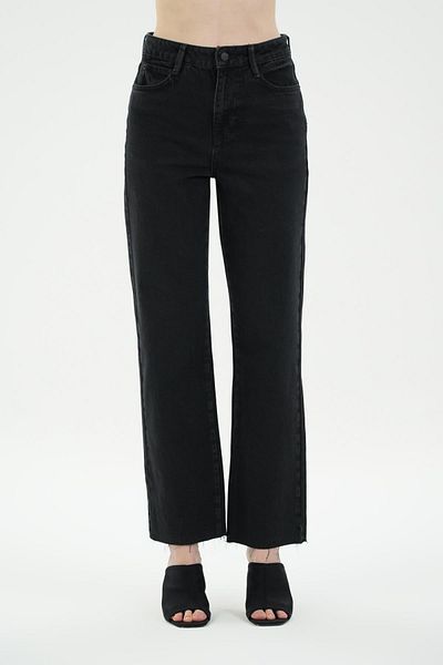 CROSS JEANS Diana Anthracite High Waist Cut-Out Straight Jeans - Zippered C 4517-102