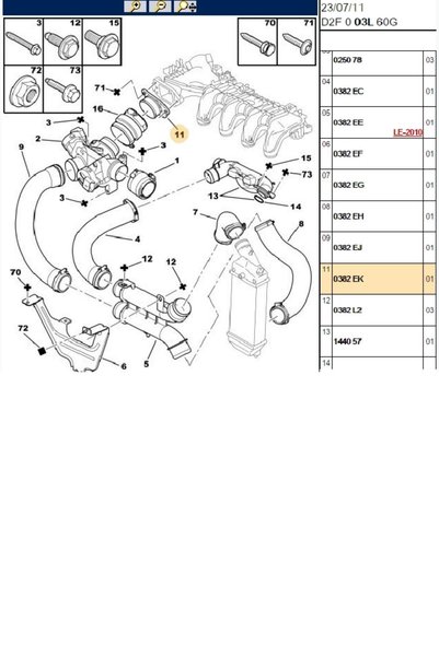 PSA Turbo Ara Geçme 207 307 308 407 5008 Partner Tepee C3 C4 C5 (0382.EK)