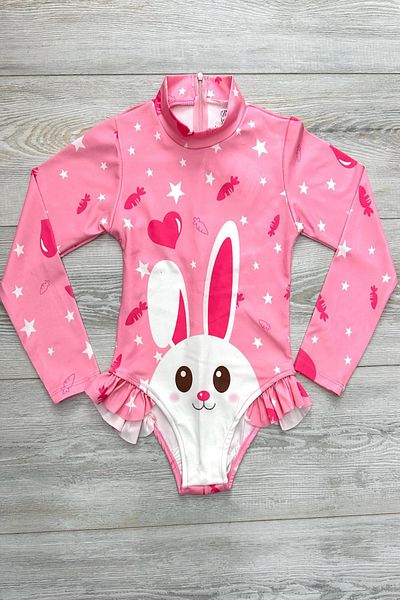 My Kids Wear Zippered Boneli Long Sleeve Girl's Swimsuit