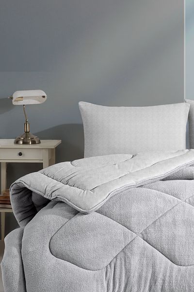 EVA Double Gray Double Sided Welsoft Quilt (195 X 215 cm)