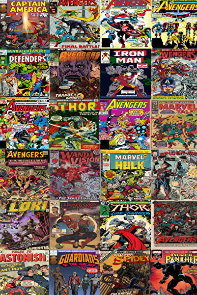 Pridas Marvel Avengers 24'lü Duvar Poster Seti 14cmx10cm