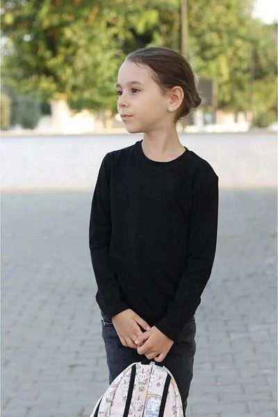 Çiggo Kids Tricou de bază cu mânecă lungă unisex cu gât turnu pentru copii (4-13) Vârste