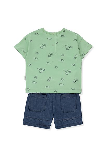 Bebetto SOFT DENIM SHORTS 2-PIECE SET (LET S BE FRIEND) K 4288