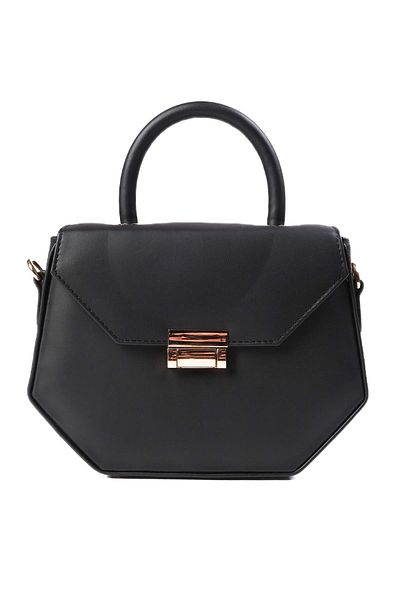 Mio Gusto Black Color Women's Handbag with Lock Accessory