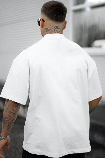 MODAGEN Ανδρικό μπλουζάκι με λευκή λαιμόκοψη California Oversize