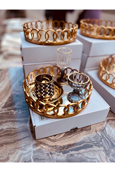 YzHome قطعة واحدة من صينية العرض البلاستيكية ذات المرآة الزجاجية المستديرة مق...