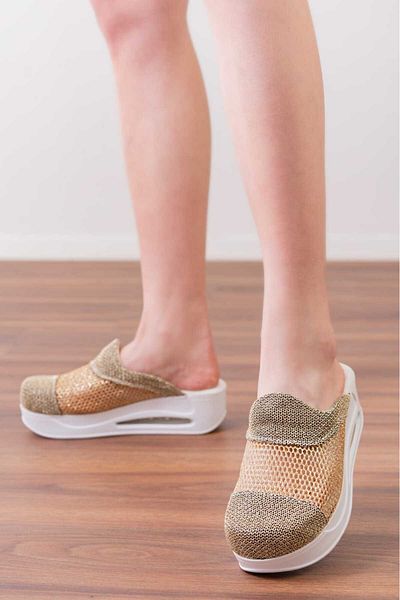 BLUMSABOTERLİK Mesh Special Design Hallux Valgus (Bone Depression) Women's Sabo Airmax Full Orthopedic Anatomical Slippers