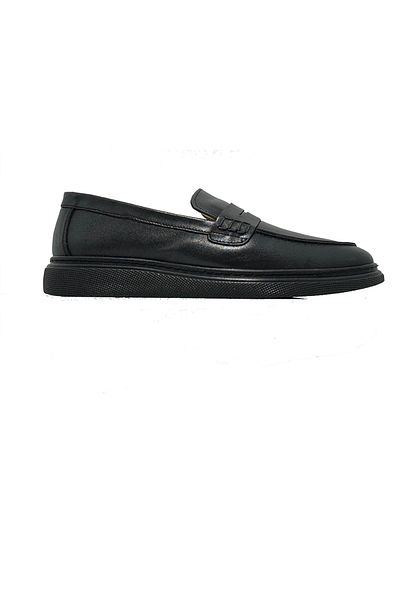 ÖZBEK Black Genuine Leather Casual Men's Shoes