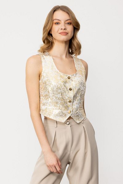 Ekol ON Sequin Embroidered Buttoned Vest
