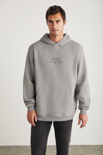 GRIMELANGE Ανδρικό φούτερ Ralph με κουκούλα oversize, καλουπωμένο Grimelange με φλις μέσα