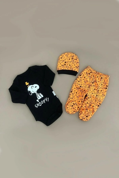 minibird baby طقم أطفال مكون من 3 قطع من CUBBİCO Snoppy بأكمام طويلة