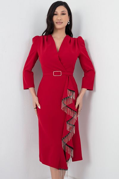 PULLIMM Chain Detailed Double Breasted Collar Dress - DNS1610