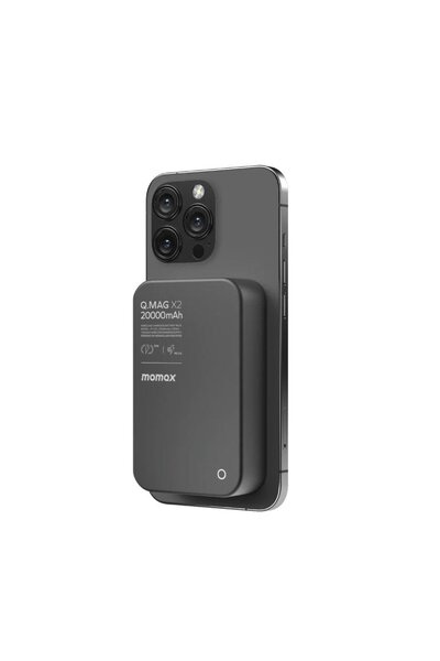 Momax Black Wireless Kablosuz Powerbank 20.000mAh MagSafe Uyumlu