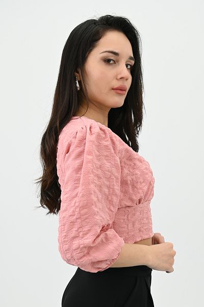 Koza Butik Cămașă detaliată cu mâneci cu balon pentru femei 1719-25