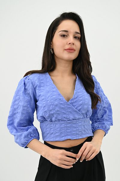 Koza Butik Cămașă detaliată cu mâneci cu balon pentru femei 1719-25