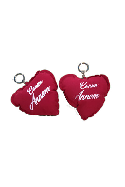 Mithbox زينة على شكل وسادة قلب من القطيفة باللون الأحمر للأم العزيزة