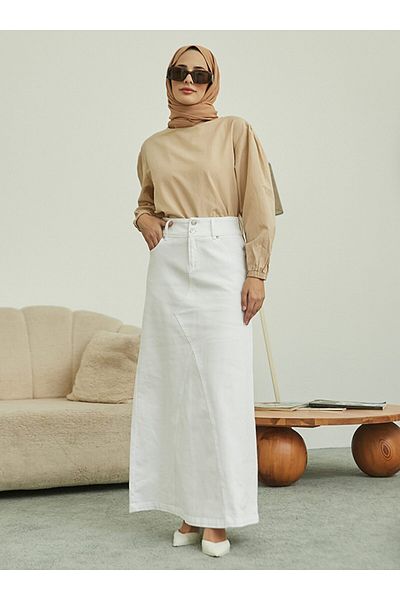 Neways Denim Skirt - White - Neways