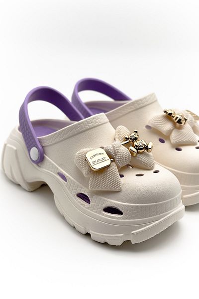 Shoebutik Papuci Suzi Beige Liliac
