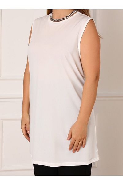 ALİA Μεγάλο μέγεθος Αμάνικο εσώρουχο τουνίκ - Off White - Alia