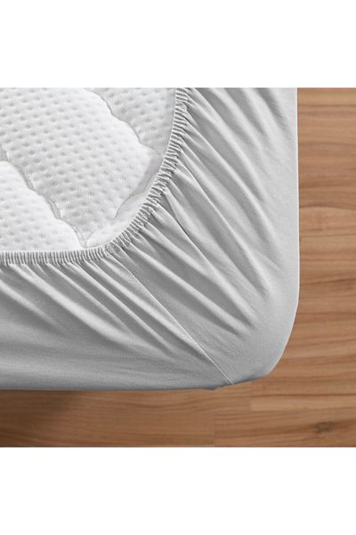 Altın Yaprak Gray - Double Elastic Cotton Combed Sheet 2 Pieces Pillow Case (50X70 CM)