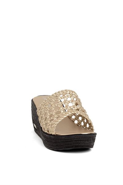 Pierre Cardin PC-3530 Women's Wedge Heel Slippers Gold