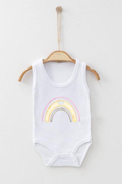 ADABEBEK بدلة للجسم بطبعة قلوب صغيرة بألوان قوس قزح