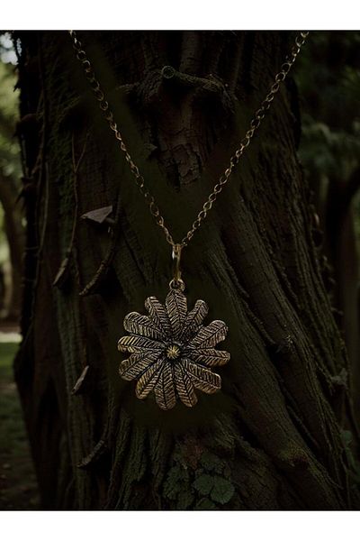 whocares Antique Colorful Flower Symbol Women's Necklace with Chain
