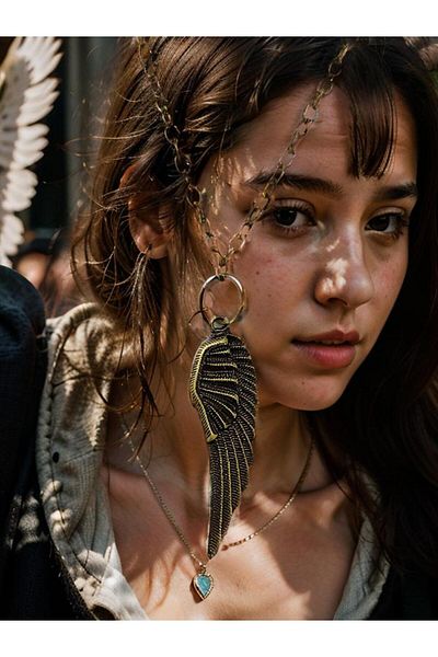 whocares Unisex Chain Symbol Necklace - Eagle Wing, Antique Color Quality