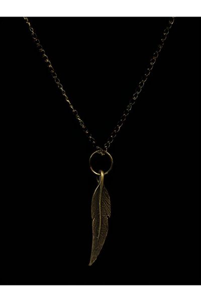 whocares Antique Colorful Feather Symbol Necklace with Unisex Chain