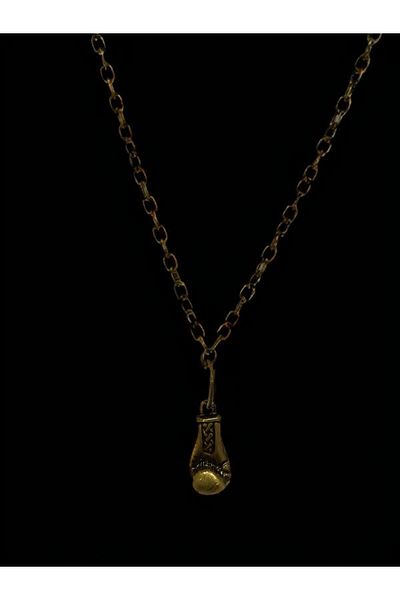 whocares Unisex Antique Colored Chain Necklace - with Tiny Boxing Gloves Symbol