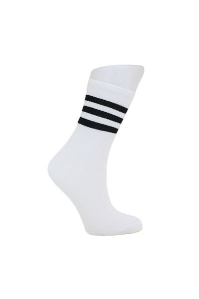 LOOKSOCKS Look Socks Three Stripes Μαύρες Λευκές Κάλτσες College