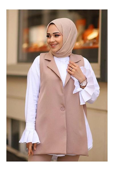 BERNEO سترة نسائية ذات فتحة جانبية وإبزيم مفصل