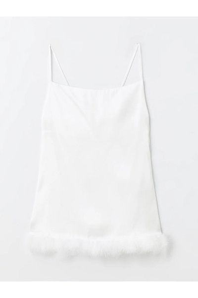 LC Waikiki Γυναικείο νυχτικό LCW DREAM Ecru U-Neck Απλό Σατέν