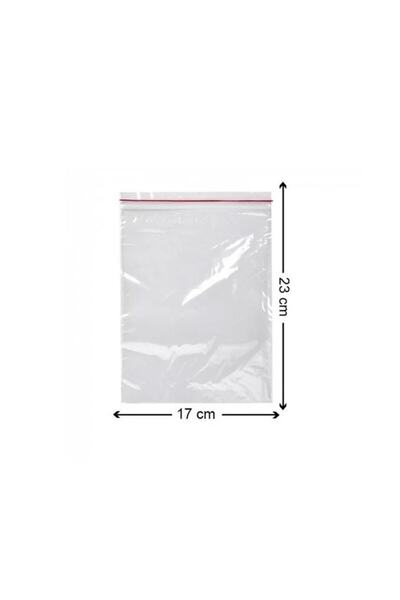 Merpak Ambalaj Kilitli Torba 17x23 Cm 100'lü Kilitli Buzdolabı Poşeti Şeffaf Kilitli Poşet Kilitli Saklama Poşeti