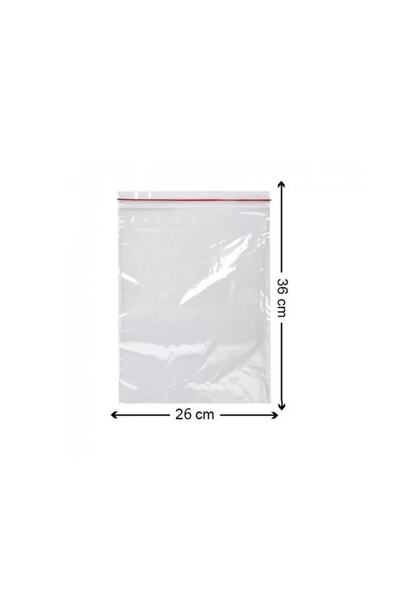 Merpak Ambalaj Kilitli Torba 26x36 Cm 100'lü Kilitli Buzdolabı Poşeti Şeffaf Kilitli Poşet Kilitli Saklama Poşeti