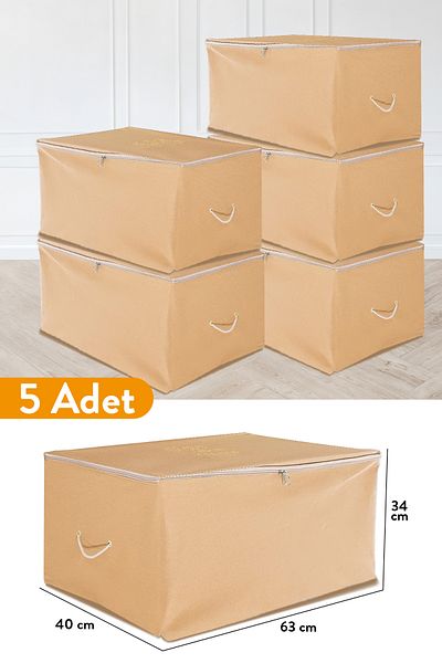 Serstil 5 части - среден размер кафява чанта за съхранение 63 x 40 x 34 см