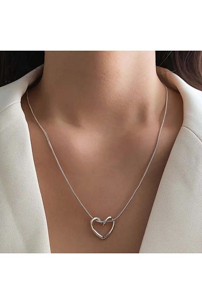 Köstebek 316L Steel Chain Heart Necklace