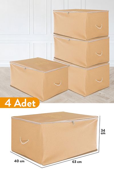 Serstil 4 броя - среден размер кафява чанта за съхранение 63 x 40 x 34 см