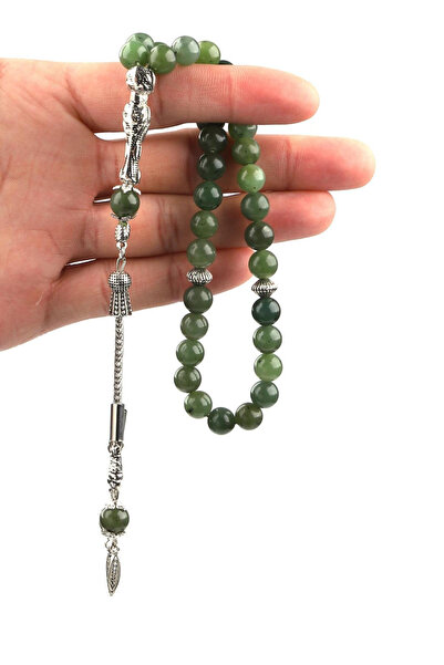 Big Shopia Канадски нефрит, естествен камък, броеница, 8 мм, сферично изрязан