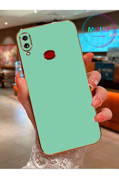 Molly Technology Samsung Galaxy A10s İçin Su Yeşili Kenarları Gold Detaylı Lü...