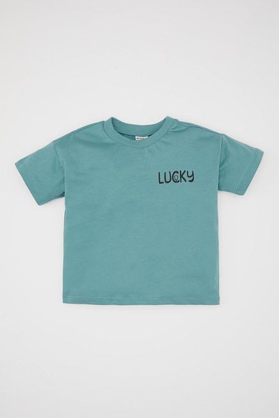 DeFacto Baby Boy Crew Neck Printed Basic Short Sleeve Basic T-Shirt B7010A524Sm