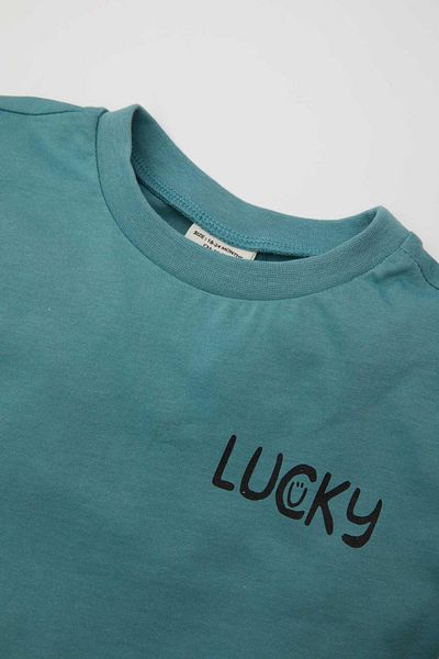 DeFacto Baby Boy Crew Neck Printed Basic Short Sleeve Basic T-Shirt B7010A524Sm