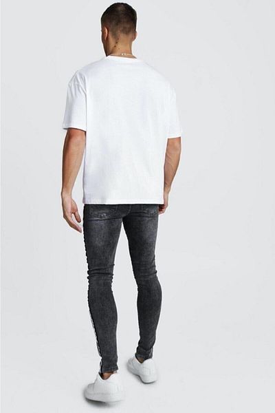Josette Ανδρικό T-Shirt - Λευκό εμπριμέ κοντό μανίκι με λαιμόκοψη