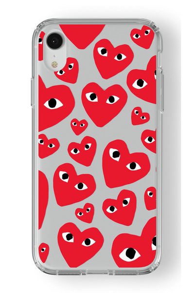 Multitronic حافظة شفافة مطبوعة بتصميم Comme Des Garcons متوافقة مع هاتف Iphon...