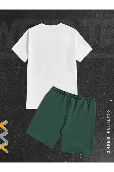 WEARTEX New Season 2-Piece Question Printed Shorts T-shirt Set